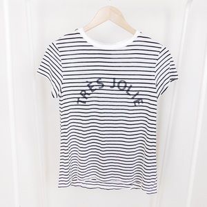 W5 Tres Joie Black & White Striped Tee